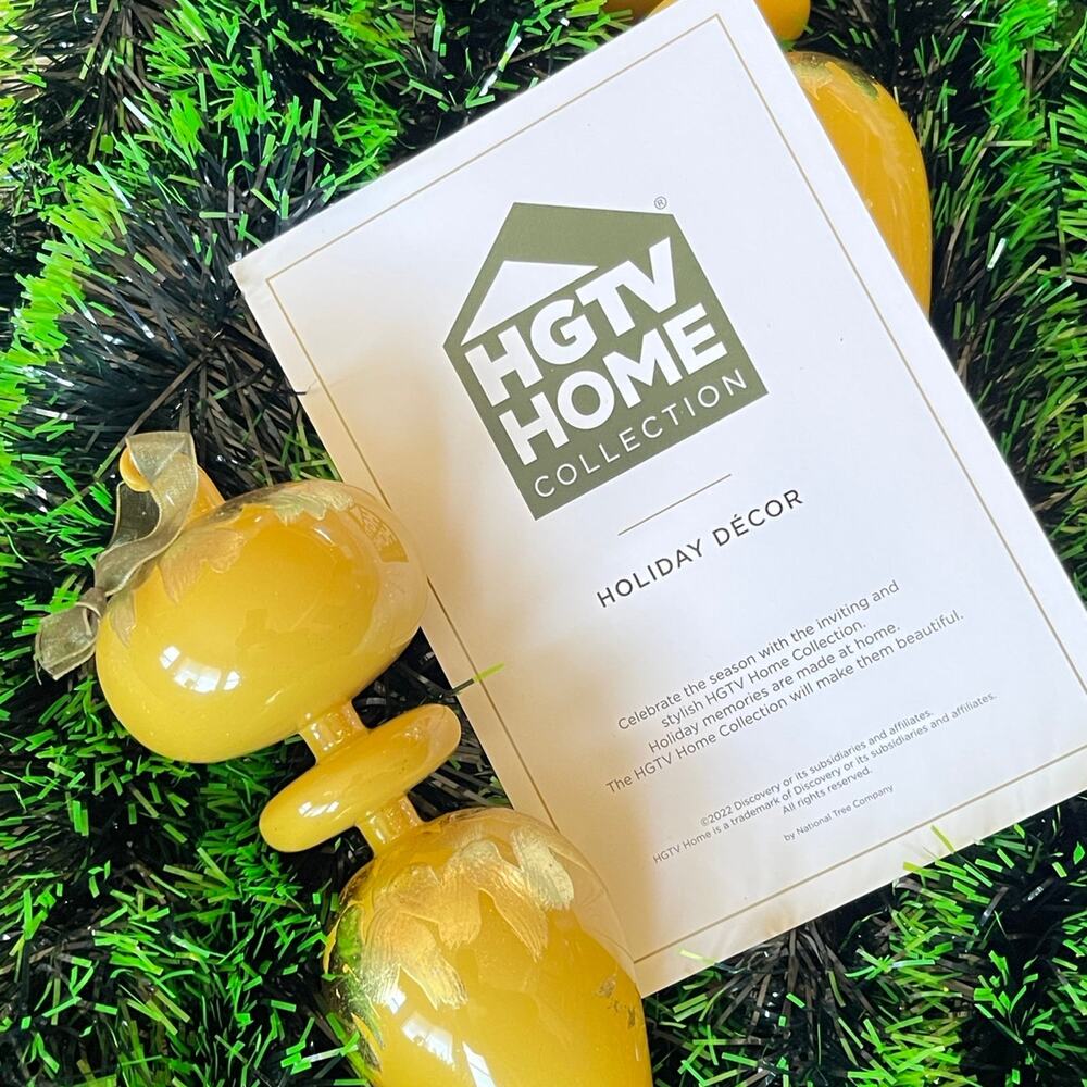 Set of 2 Boho Flair Golden Ornaments by HGTV Home Collection